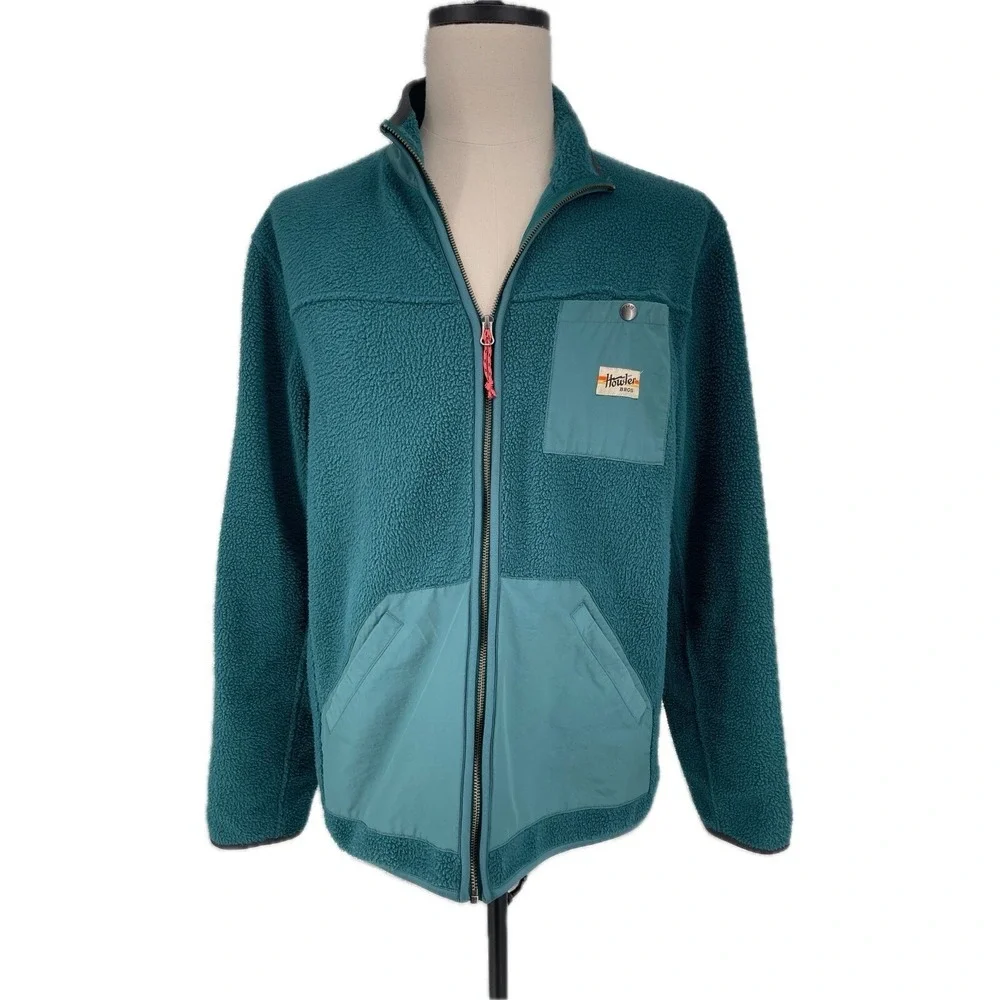 Howler Bros Men's Green Chisos‎ Fleece Jacket Large Pockets L Large
